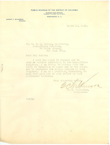 Letter from Garnet C. Wilkinson to W. E. B. Du Bois