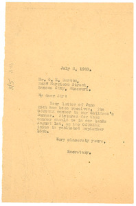 Letter from Crisis to G. H. Benton