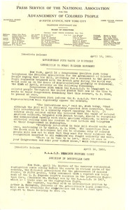 Press releases from the Press Service of the NAACP