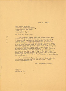 Letter from W. E. B. Du Bois to Oscar De Priest