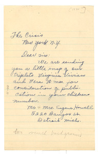 Letter from Eugene Howell to the Crisis