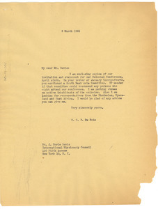 Letter from W. E. B. Du Bois to J. Merle Davis