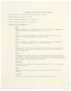 Academic record of Mrs. Louie Davis Shivery