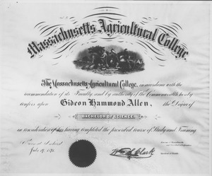 Diploma of Gideon Hammond Allen