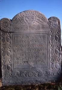 Lexington (Mass.) gravestone: Poulter, Jonathan (d. 1708)