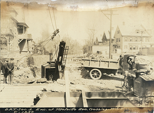 Excavation at Melville Avenue crossing, northerly view