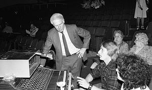 Mayor Kevin H. White with staff at the Strand Theatre