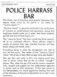 Police Harrass Bar