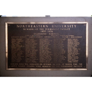 Faculty Plaque in Hayden