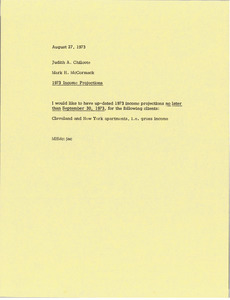 Memorandum from Mark H. McCormack to Judith A. Chilcote