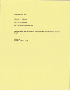 Memorandum from Mark H. McCormack to Michael Halstead