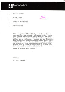 Memorandum from Mark H. McCormack to Ian T. Todd