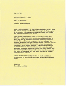 Memorandum from Mark H. McCormack to Gordon Lazenbury