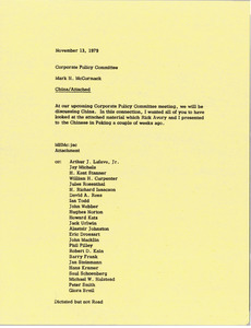 Memorandum from Mark H. McCormack to the Corporate Policy Committee