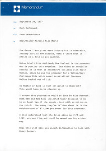 Memorandum from Dave DeBusschere to Mark H. McCormack