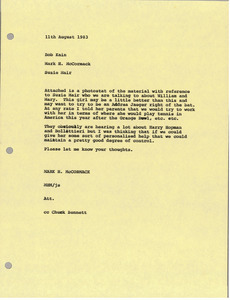 Memorandum from Mark H. McCormack to Bob Kain