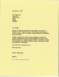 Letter from Mark H. McCormack to Roddy Carr