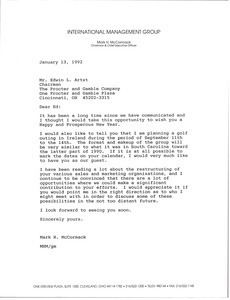 Letter from Mark H. McCormack to Edwin L. Artzt