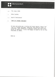 Memorandum from Mark H. McCormack to Edna Landau