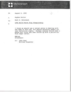 Memorandum from Mark H. McCormack to Hughes Norton