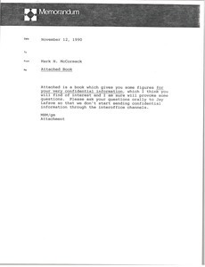 Memorandum from Mark H. McCormack to list