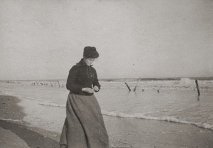 Eleanor T. Cope on the beach at Cape May
