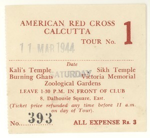 American Red Cross Calcutta tour ticket