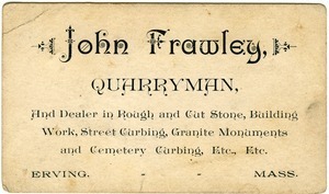 John Frawley, Quarryman