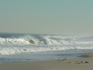 Surf breaking at Sandy Hook