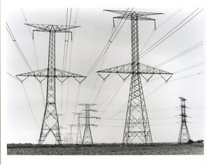 High tension wires in field