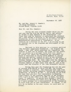 Letter from Elmer C. Bartels to Robert H. Campbell