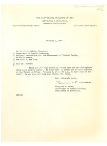 Letter from Cleveland Museum of Art to W. E. B. Du Bois