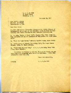 Letter from W. E. B. Du Bois to Myrtle A. Jones