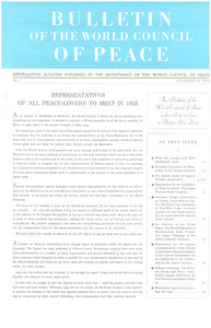 Bulletin of the World Council of Peace, number 1