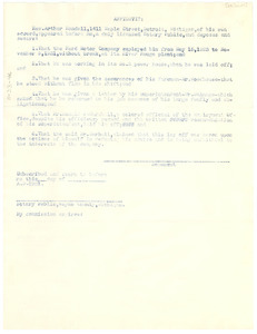 Affidavit by Arthur Randall against Ford Motor Company