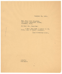 Letter from W. E. B. Du Bois to Mary Dill Broaddus