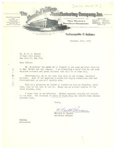 Letter from Madam C.J. Walker Manufacturing Company to W. E. B. Du Bois