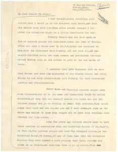 Letter from Walter D. McClane to W. E. B. Du Bois