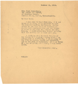 Letter from W. E. B. Du Bois to Maud Cuney-Hare
