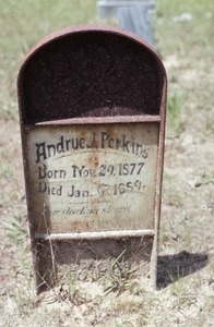 New Campground Cemetery (Beauregard Parish, La.): Perkins, Andrue J. 1889