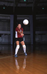 SC volleyball player Jennifer Svatik hitting volleyball