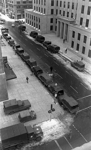 Parked Military Police vehicles on Stuart Street