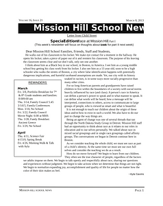 Mission Hill School newsletter, March 8, 2013