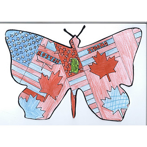 "Butterfly of Boston" made by student at Willow Way Public School (Ontario, Canada)