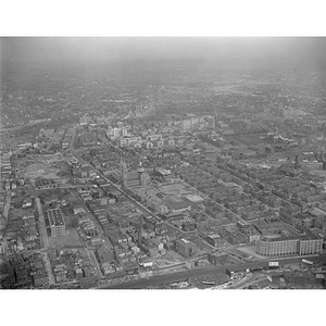 Roxbury, Mission Church in center, Peter Bent Brigham Hospital and Harvard Medical School, Boston, MA