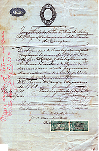 Maria Fontes Baptismal Record