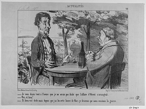 - Je vous disais tout à l'heure que je ne serais pas fâché que l'affaire d'Orient s'arrangeât. - Oui, et bien? - Eh bien c'est drôle, mais depuis que j'ai bu cette bière de Mars je désirerais que nous eussions la guerre.