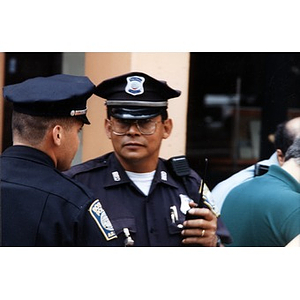Portrait of a Boston policeman assigned to Festival Betances.