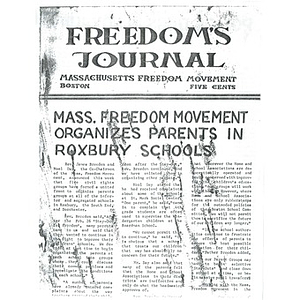 Mass freedom movement organizes parents in Roxbury schools.