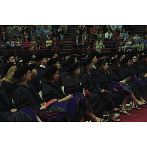 Students sitting during the School of Law commencement ceremony